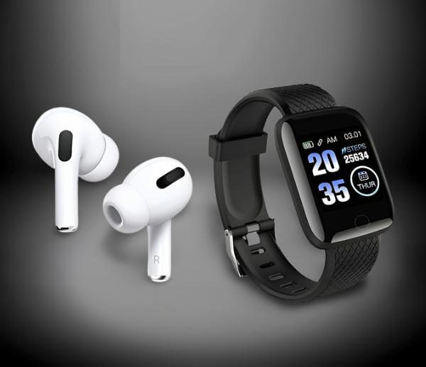 Buy The New Bluetooth Wireless Earbuds & Smart Watch (Pack Of 2)Assorted Color - BestCart