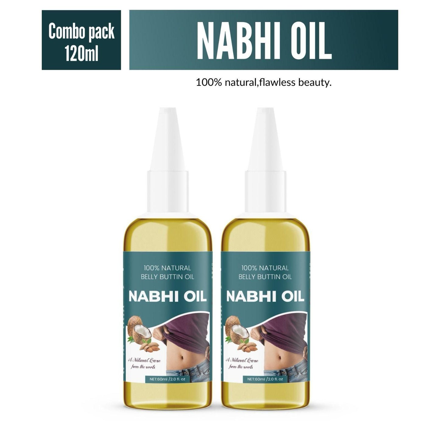 Buy The New Natural Belly Buttin Oil Nabhi Oil 60ml (Pack Of 2) - BestCart