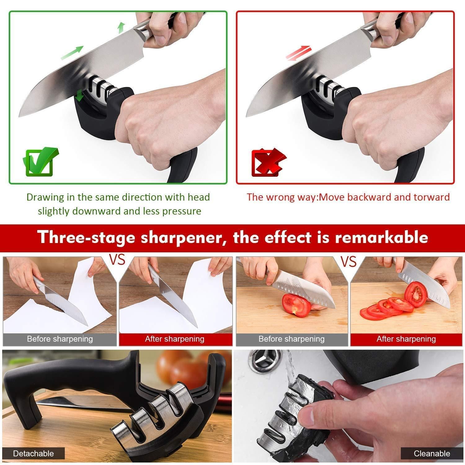 Buy The New Manual Knife Sharpener 3 Stage Sharpening Tool - BestCart