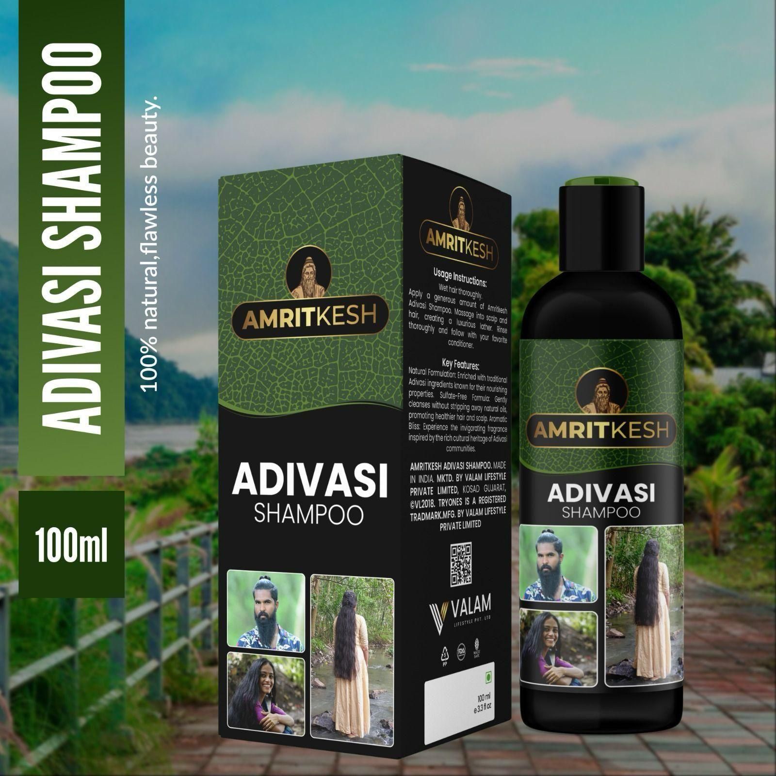 Buy The New Amritkesh Adivasi Shampoo 100ml - Unleash the Power of Nature (Pack of 2) - BestCart