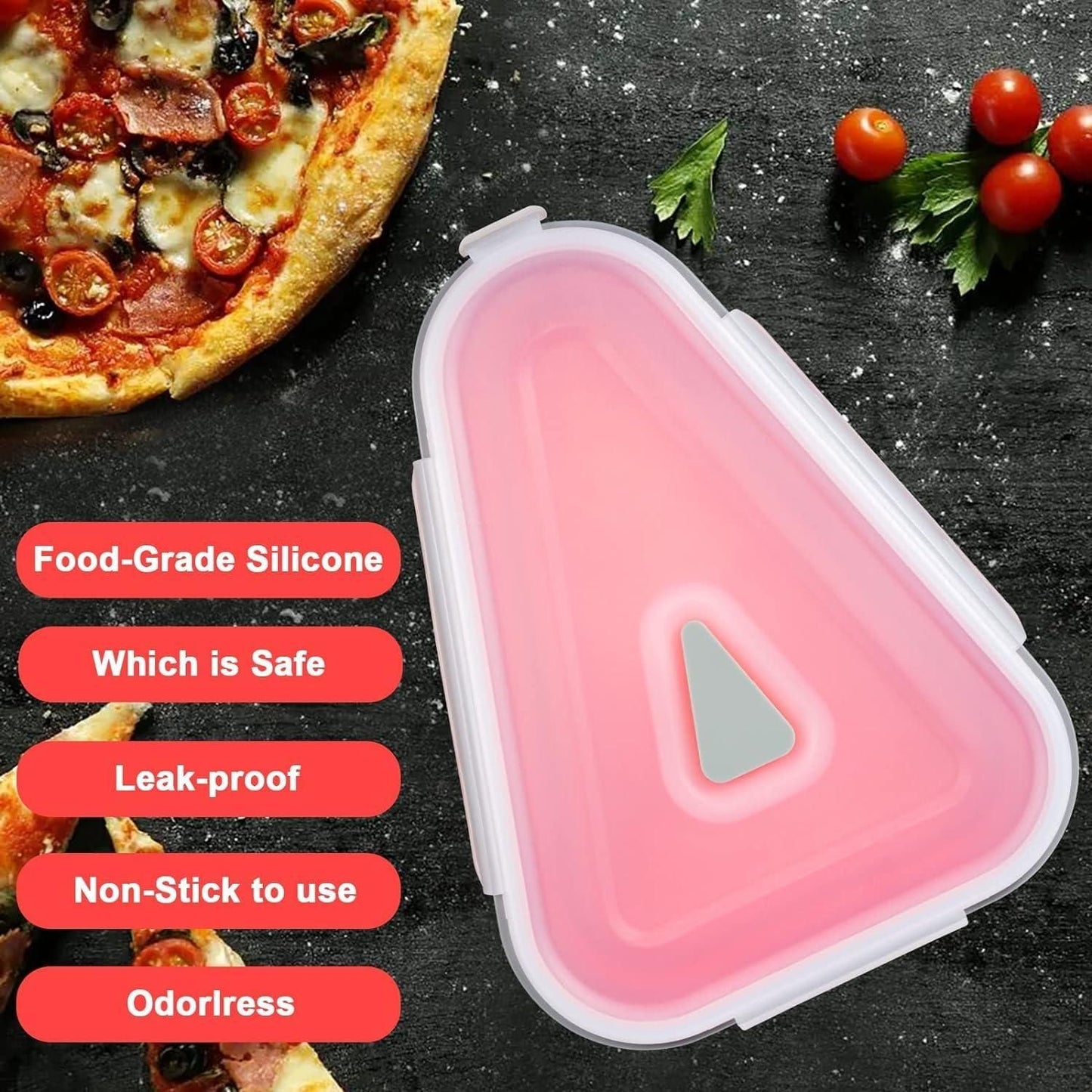 Buy The New Pizza Slice Storage Container with 5 Serving Trays - BestCart