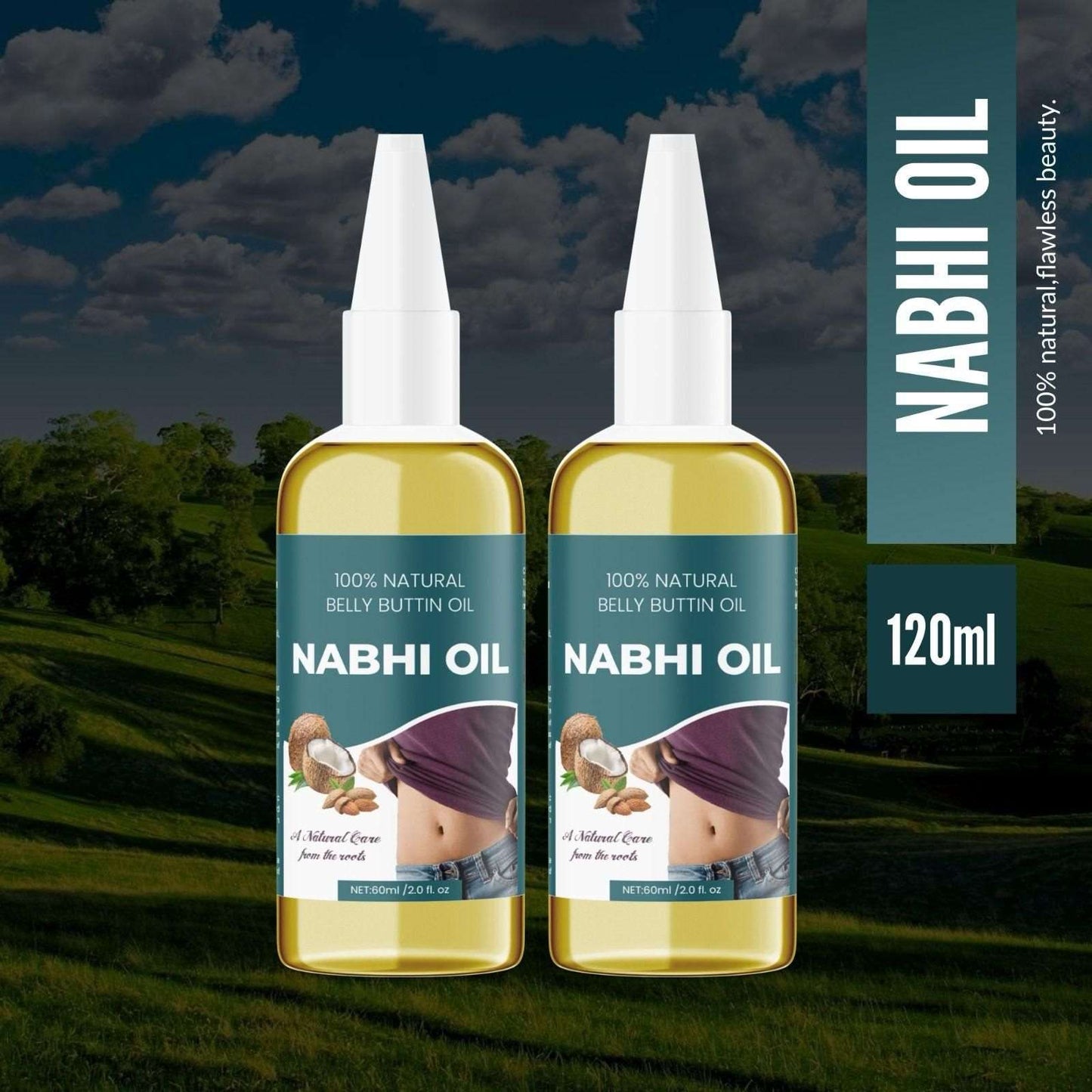 Buy The New Natural Belly Buttin Oil Nabhi Oil 60ml (Pack Of 2) - BestCart