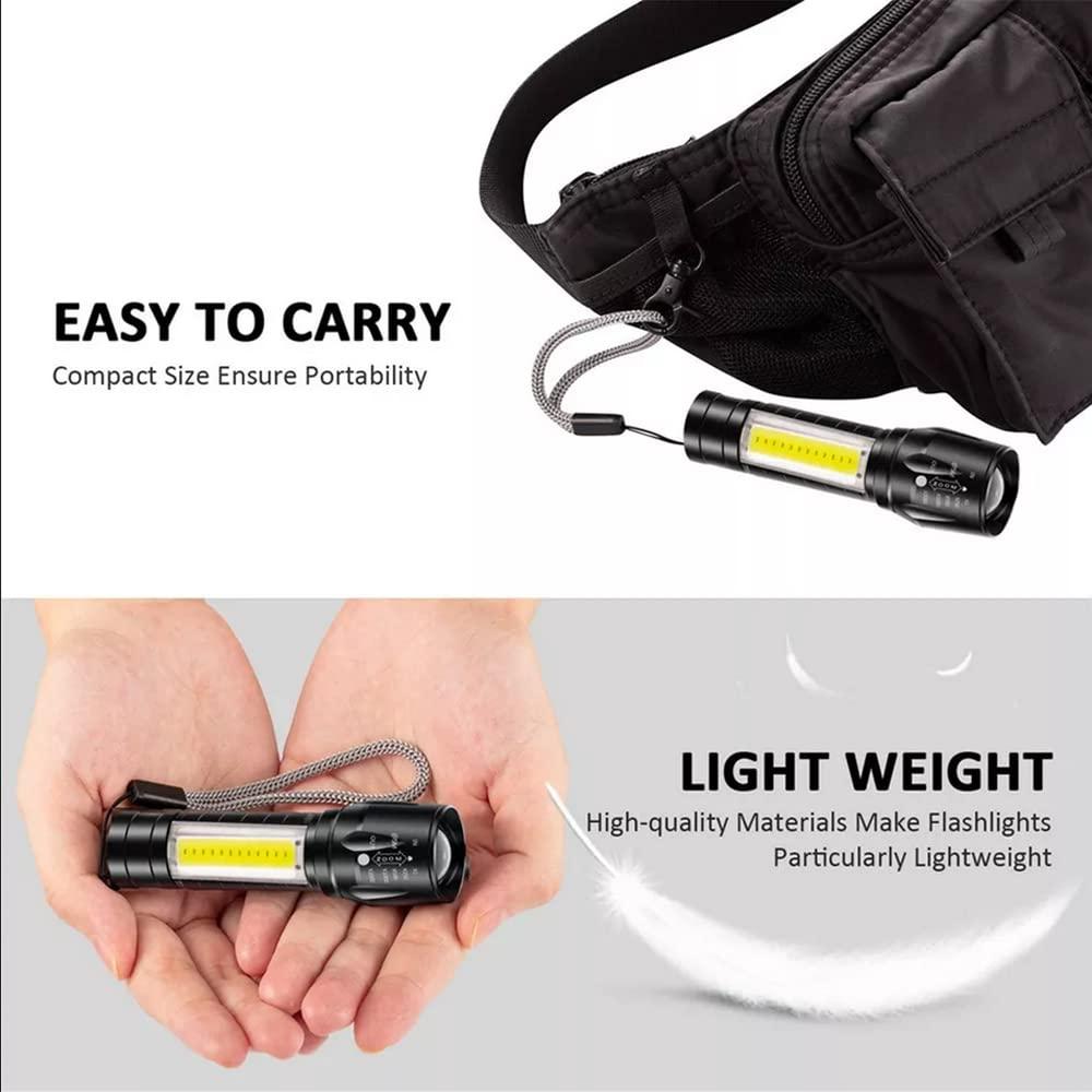 Buy The New Mini USB Rechargeable Torch Light Super Bright Pocket Mini Zoom COB USB Charging Torch Led Flashlight Waterproof Torch Lights Torch Light with 3 Modes Adjustable - BestCart