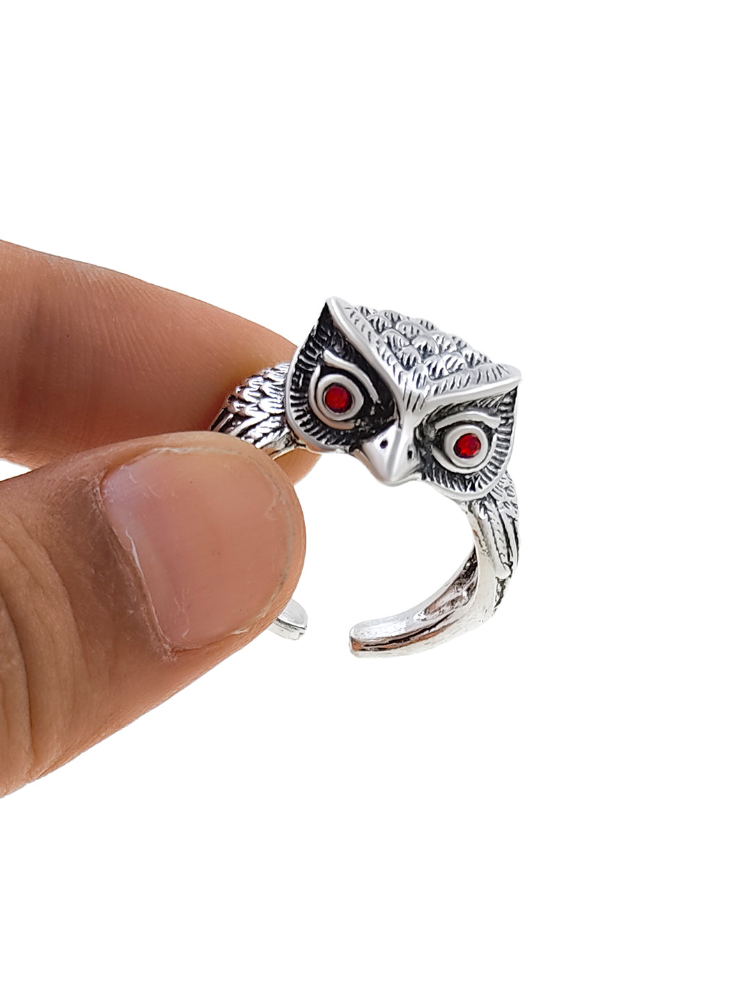 Buy The New Saizen Silver Rings for Men Owl Face Ring - BestCart