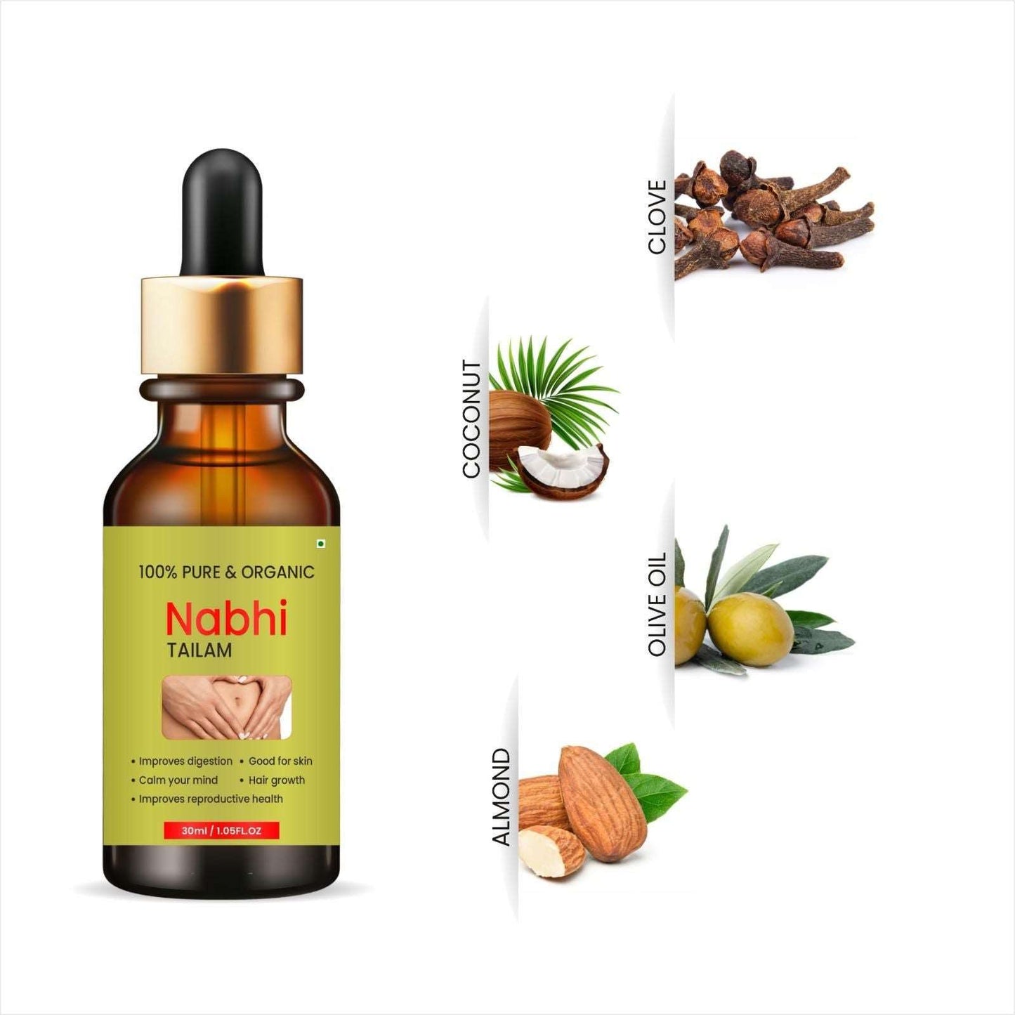 Buy The New Nabhi Touch Ayurvedic Relief Oil For Belly (Pack of 2) - BestCart