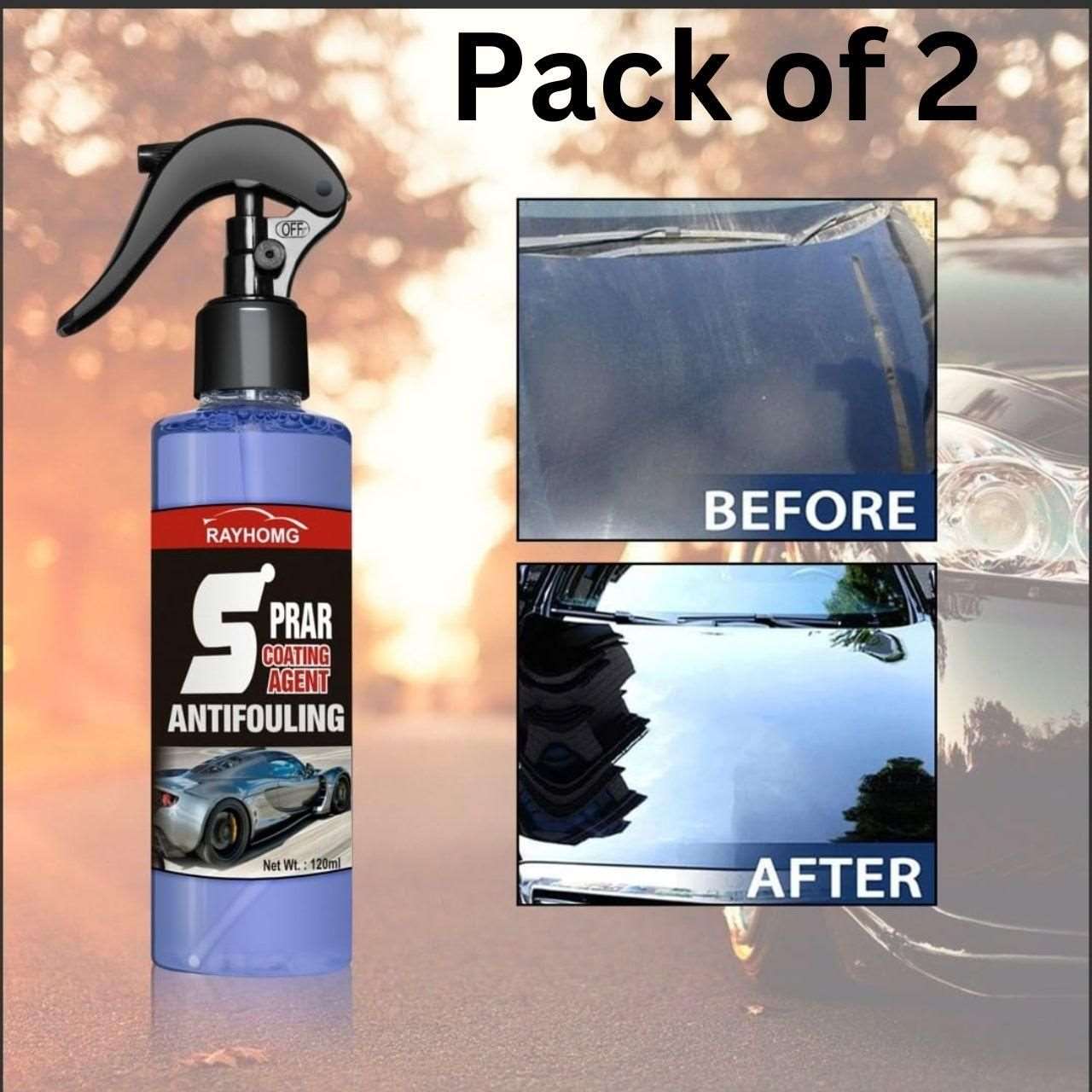 Buy The New Car Coating Spray Automobile Glass Coating Agent (Pack of 2) - BestCart