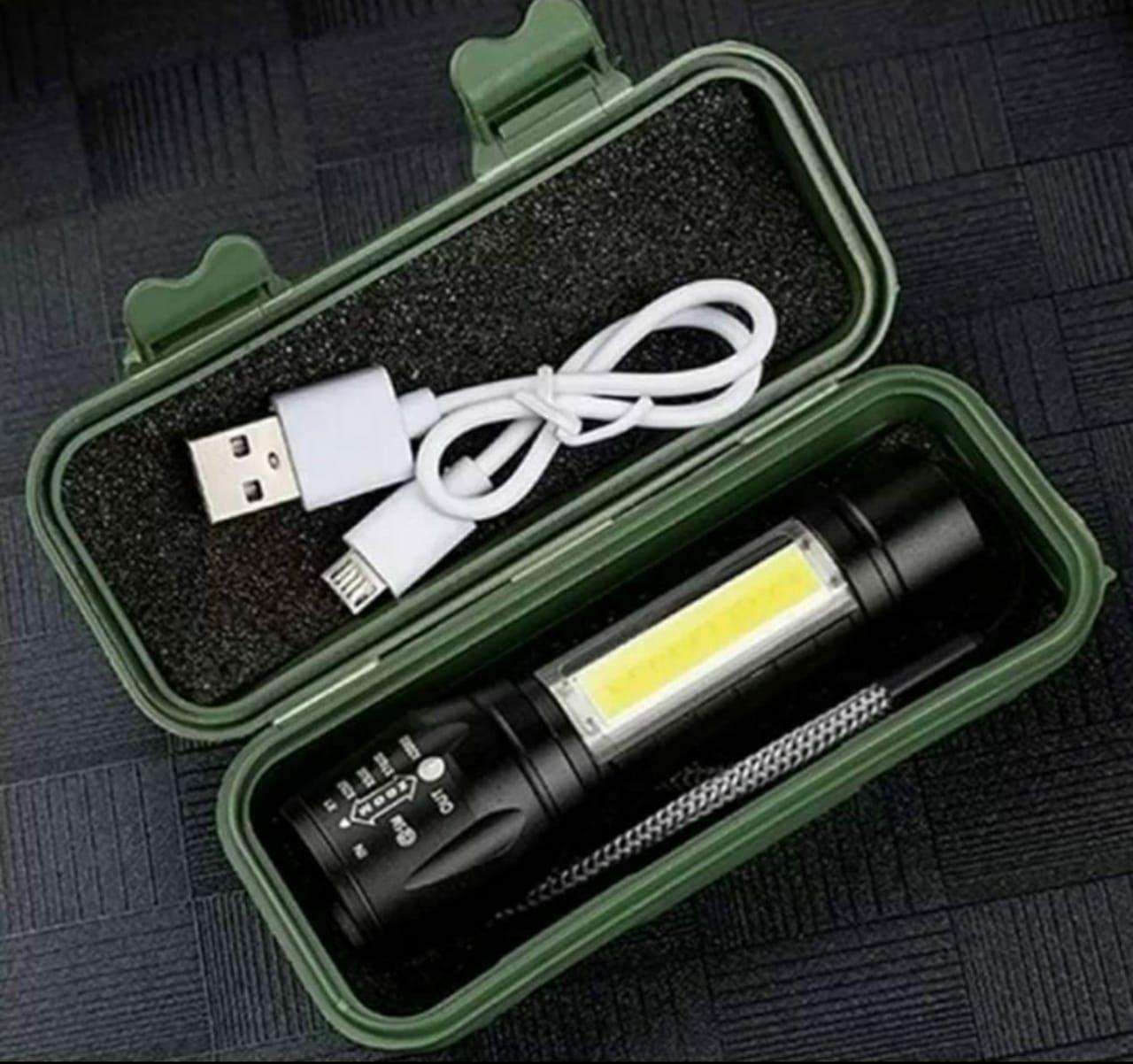 Buy The New Mini USB Rechargeable Torch Light Super Bright Pocket Mini Zoom COB USB Charging Torch Led Flashlight Waterproof Torch Lights Torch Light with 3 Modes Adjustable - BestCart