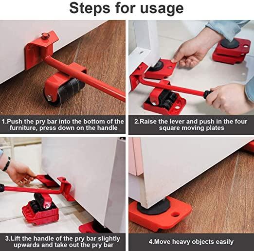 Buy The New Furniture Lifter -Furniture Lifter Mover Tool Set Heavy Duty Furniture Shifting Lifting Moving Tool with Wheel Pads - BestCart