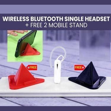 Buy The New Wireless Bluetooth Single Headset With Free 2 Mobile Stands - BestCart