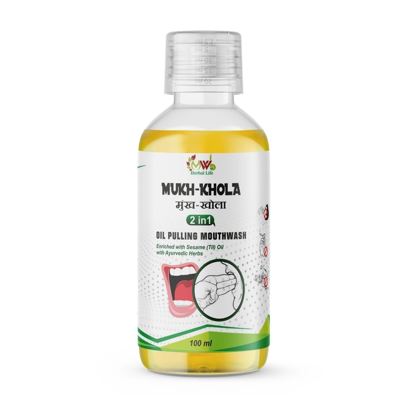 Buy The New Mukh-Khola 2in1 Oil Pulling Mouth Wash 100ml Pack Of 2 - BestCart