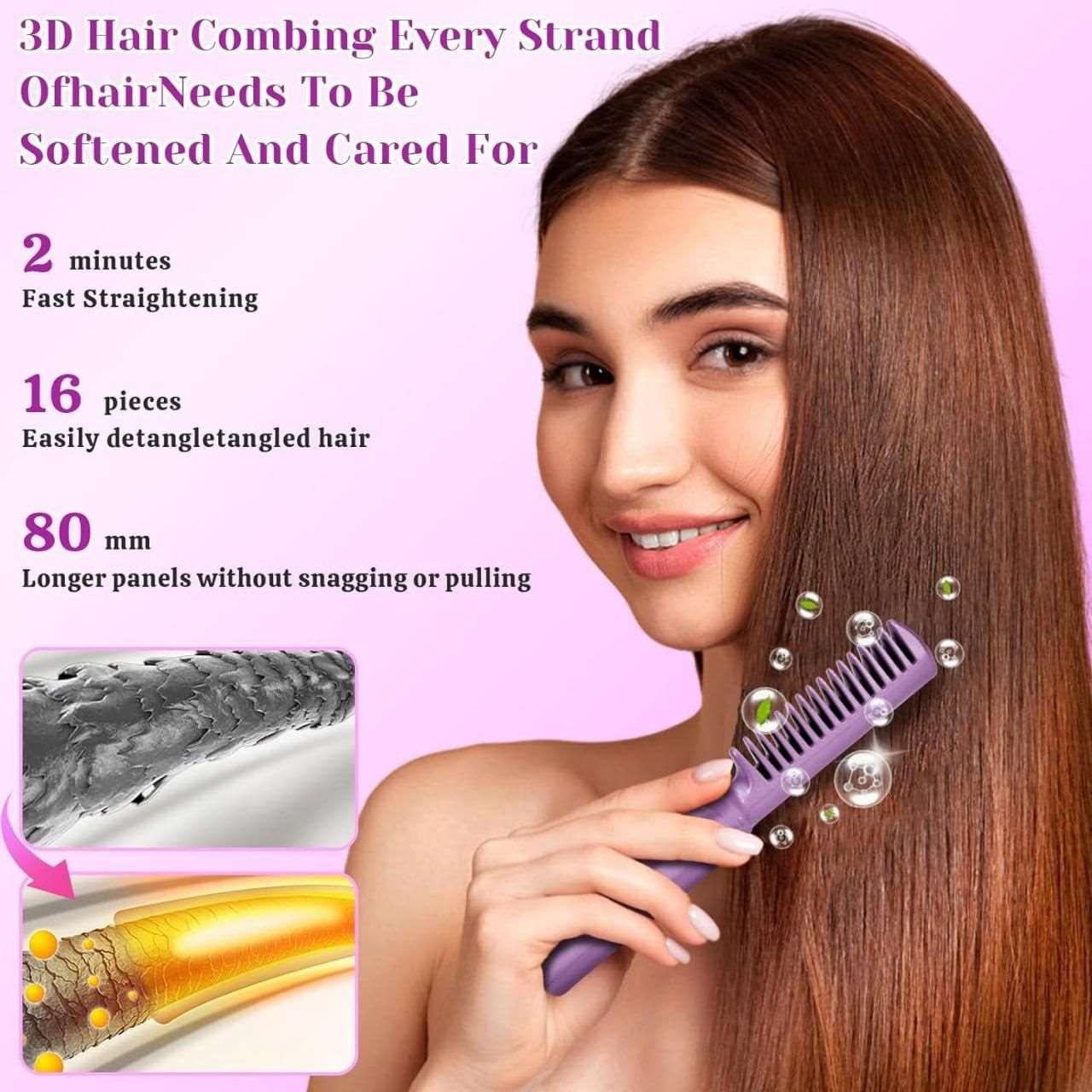 Buy The New Meneflix Portable Mini Hair Straightener Cordless Rechargeable Mini Adjustable Hair Straightener Hot Comb - BestCart