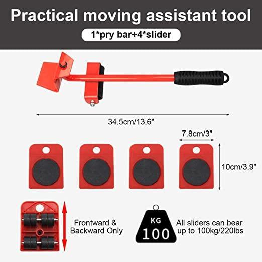 Buy The New Furniture Lifter -Furniture Lifter Mover Tool Set Heavy Duty Furniture Shifting Lifting Moving Tool with Wheel Pads - BestCart