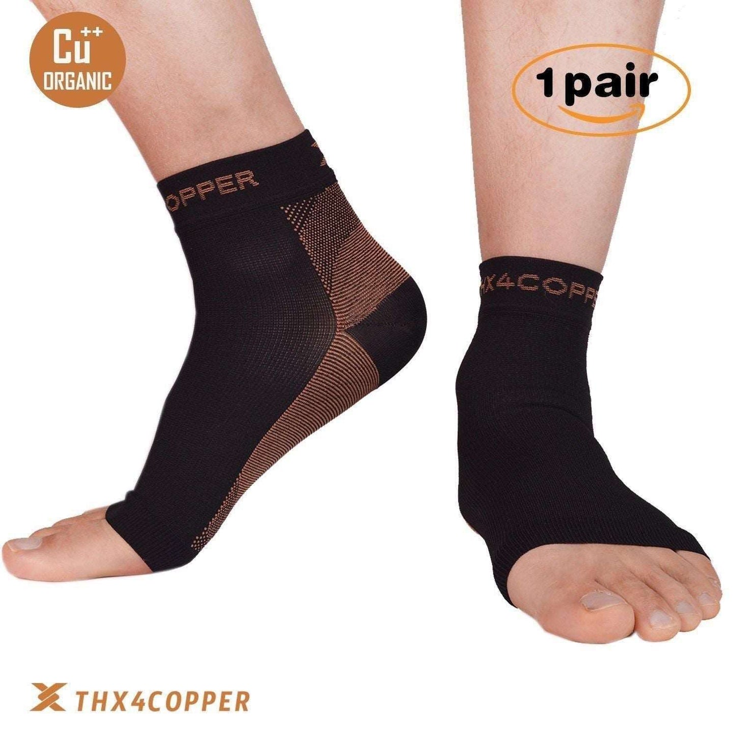 Buy The New Copper Compression Recovery Foot Sleeves for Men & Women (1 Pair) - BestCart