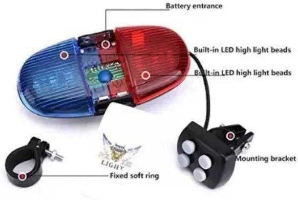 Buy The New Police Sound Bike LED Light Kids Electronic Horn Siren - BestCart