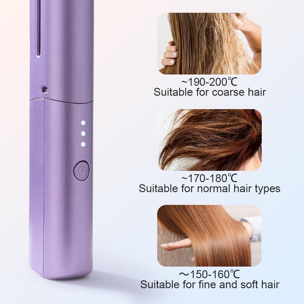 Buy The New Meneflix Portable Mini Hair Straightener Cordless Rechargeable Mini Adjustable Hair Straightener Hot Comb - BestCart