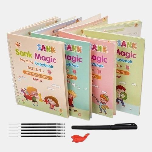 Buy The New Sank Magic Practice Copybook (4 BOOKS,1 PEN,1 GRIP,10 REFILL) - BestCart