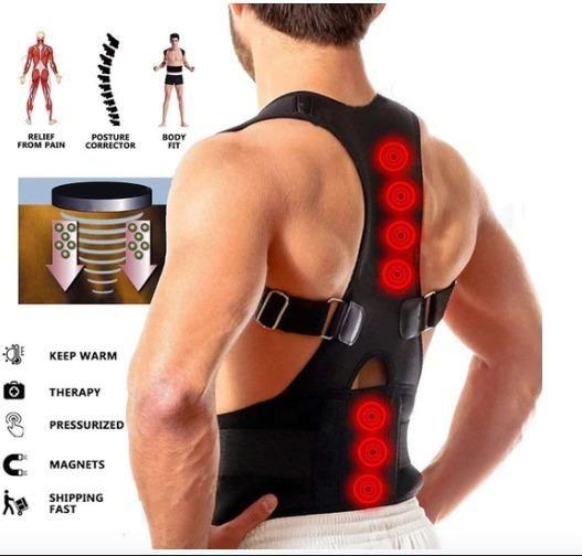 Buy The New Magnetic Therapy Posture Corrector Shoulder Belt Back PainRelief & Abdomen Support Back & Abdomen Support (Black Color) - BestCart