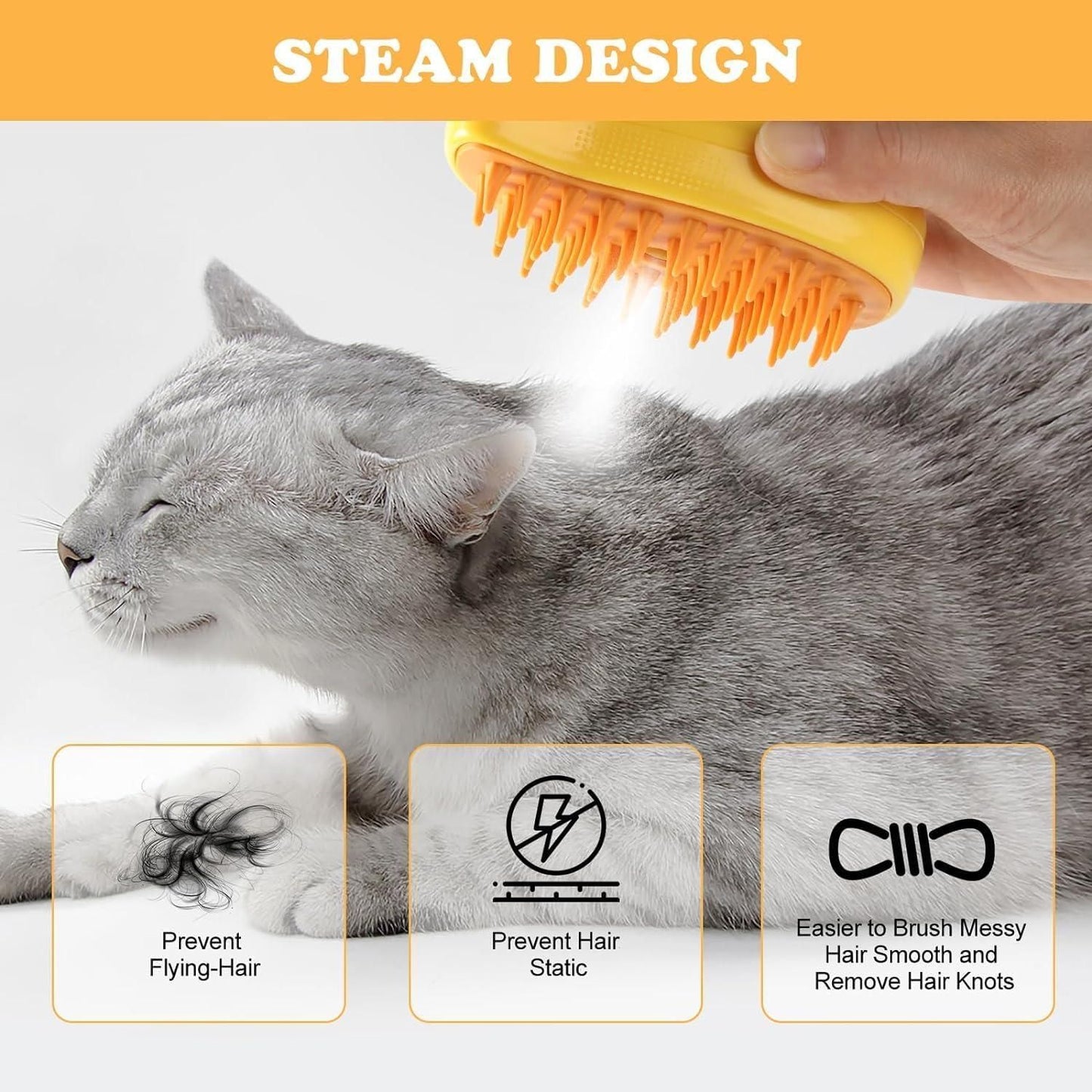 Buy The New Steaming Pet Hairbrush - BestCart