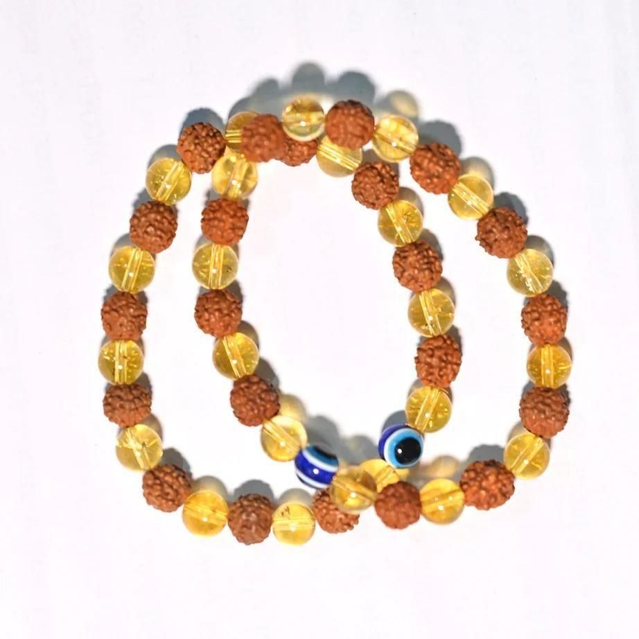 Buy The New Rudraksha Citrine Crystal Bracelet (Pack of 2) - BestCart