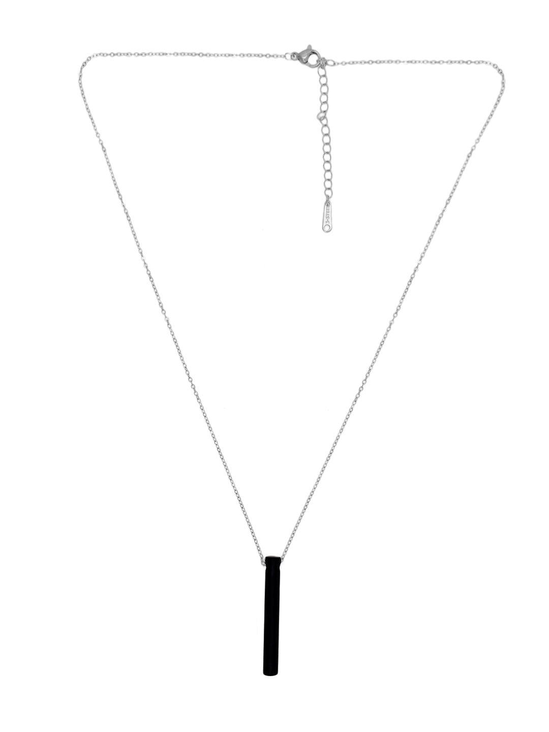 Buy The New Black Stainless Steel Round Bar Pendant adjustable Necklace chain - BestCart