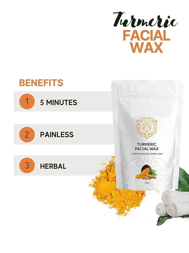 Buy The New Turmeric Facial Wax Powder Painless Face Hair Removal with Skin-Brightening (Pack of 2) - BestCart