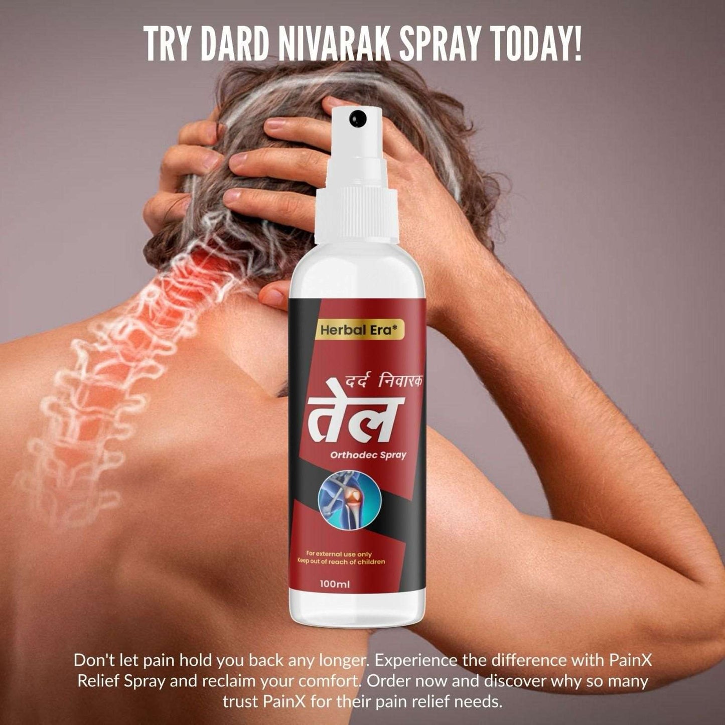 Buy The New Herbal Era Dard Nivarak Spray Tel 100ml - Natural Pain Relief Formula (Pack of 2) - BestCart