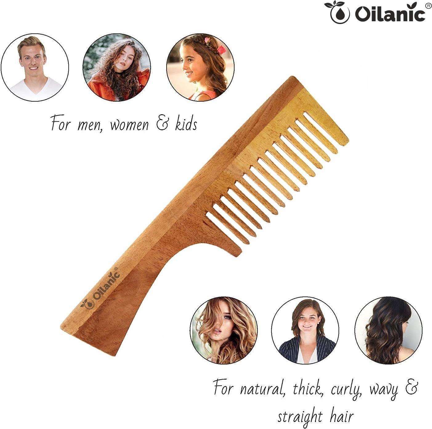 Buy The New Oilanic Herbal Handmade  Neem Wooden Comb - BestCart