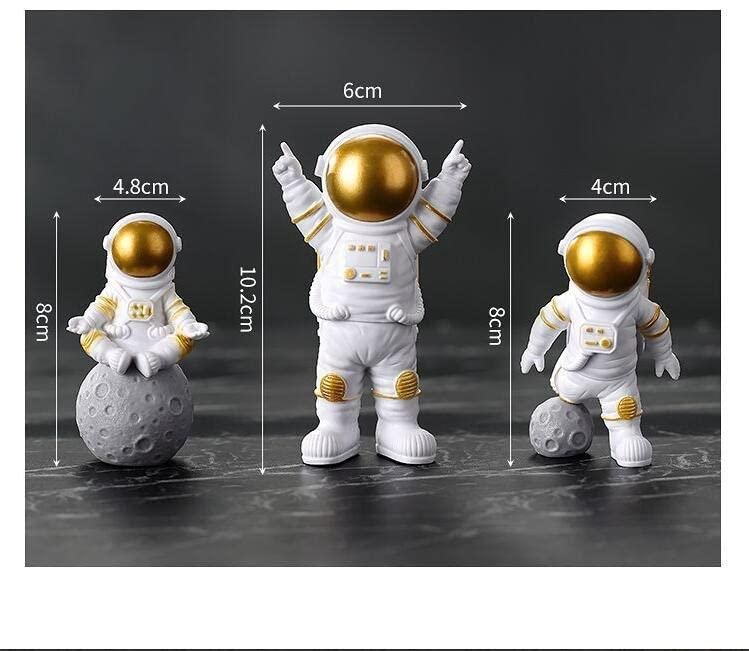 Buy The New Astronaut Spaceman Statue Ornament Home Office Desktop Figurine Decors Set of 3 - Golden - BestCart