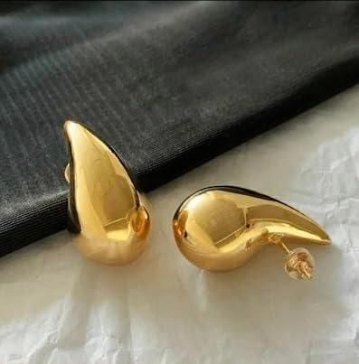 Buy The New Sparkle Your Way Bottega Inspired Celebrity Style Teardrop Gold Earrings For Girls And Women - BestCart