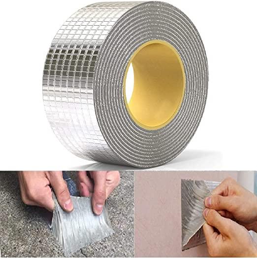 Buy The New Leakage Repair Waterproof Tape for Pipe Roof Water Leakage Solution Aluminum Foil Adhesive Tape Sealing Butyl Rubber Tape for Surface Crack, Pipe Rupture (5cmx5m) - BestCart