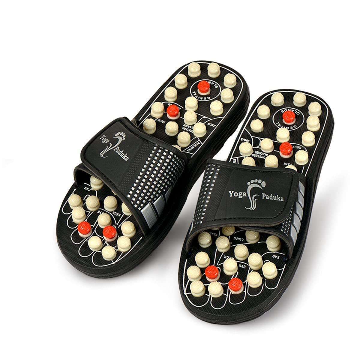 Buy The New Manual Spring Acupressure and Magnetic Therapy Paduka Slippers for Full Body Blood Circulation Yoga Paduka - BestCart