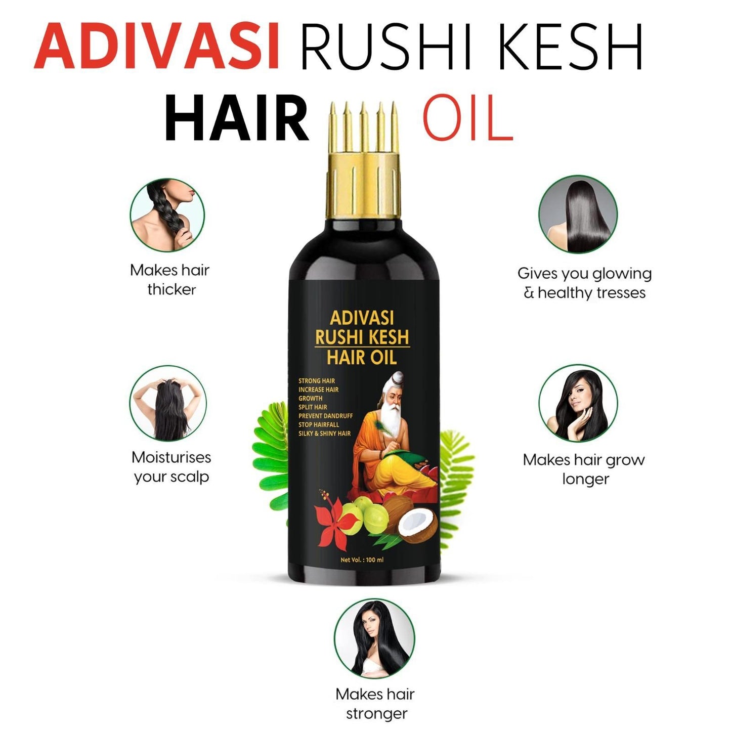 Buy The New Adivasi Rushi Kesh Hair Oil All Type Hair Problem Solution 200ML (Pack of 2) - BestCart