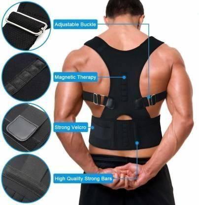 Buy The New Magnetic Therapy Posture Corrector Shoulder Belt Back PainRelief & Abdomen Support Back & Abdomen Support (Black Color) - BestCart