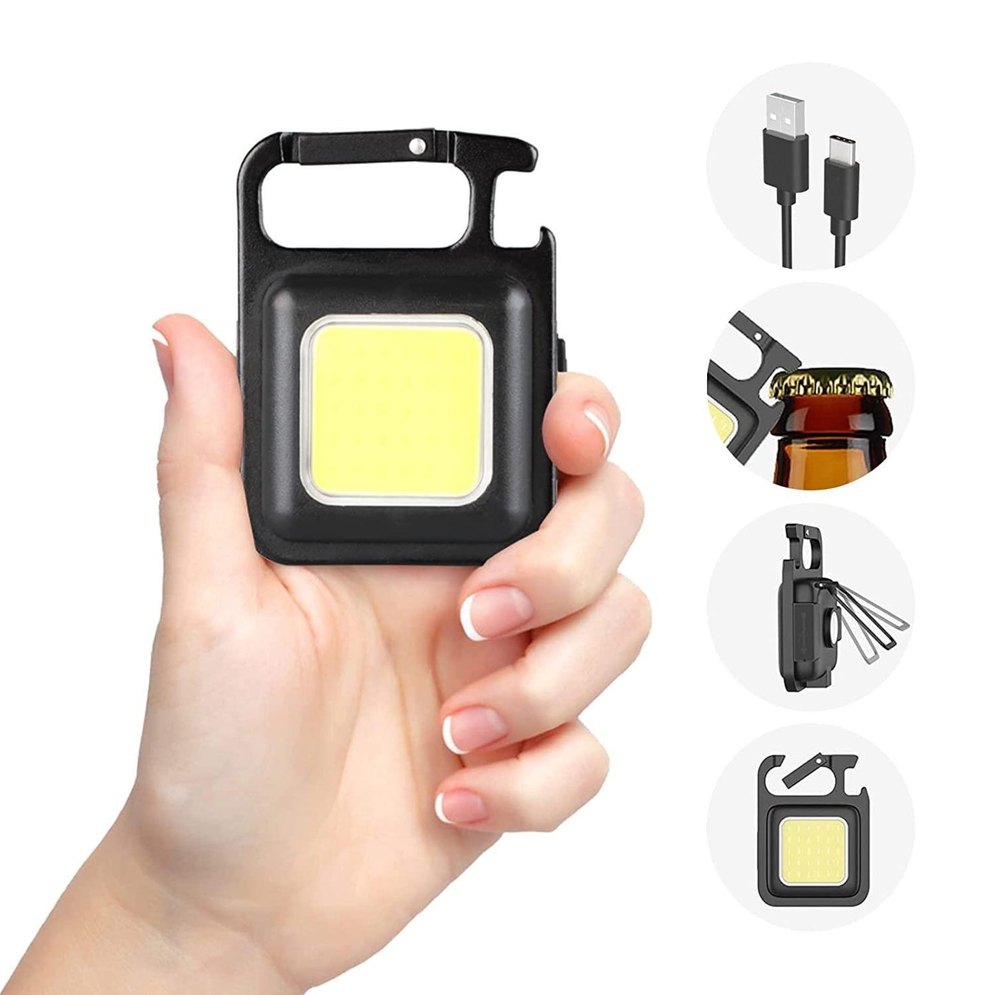 Buy The New Mini LED COB Flashlight , Keychain Light, 500 Lumen Rechargeable Flashlights - BestCart