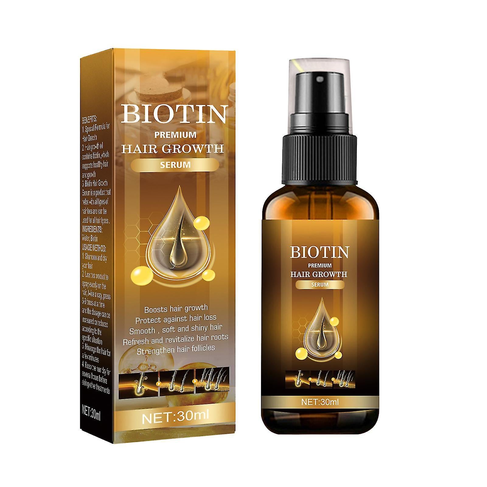 Buy The New Biotin Hair Growth Spray, Hair Regrowth Spray, Biotin Hair Growth Serum, Biotin Thickening Herbal Serum, Fast Growing Hair Care Essential Oils (2PCS) - BestCart