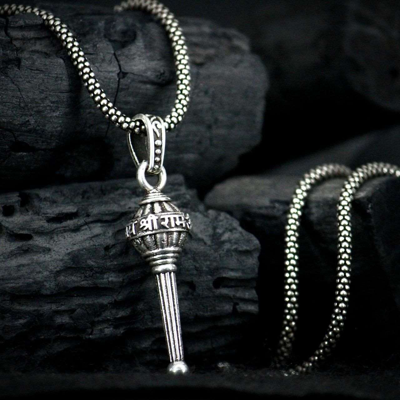 Buy The New Men's Silver Chain with Gada Pendant - BestCart