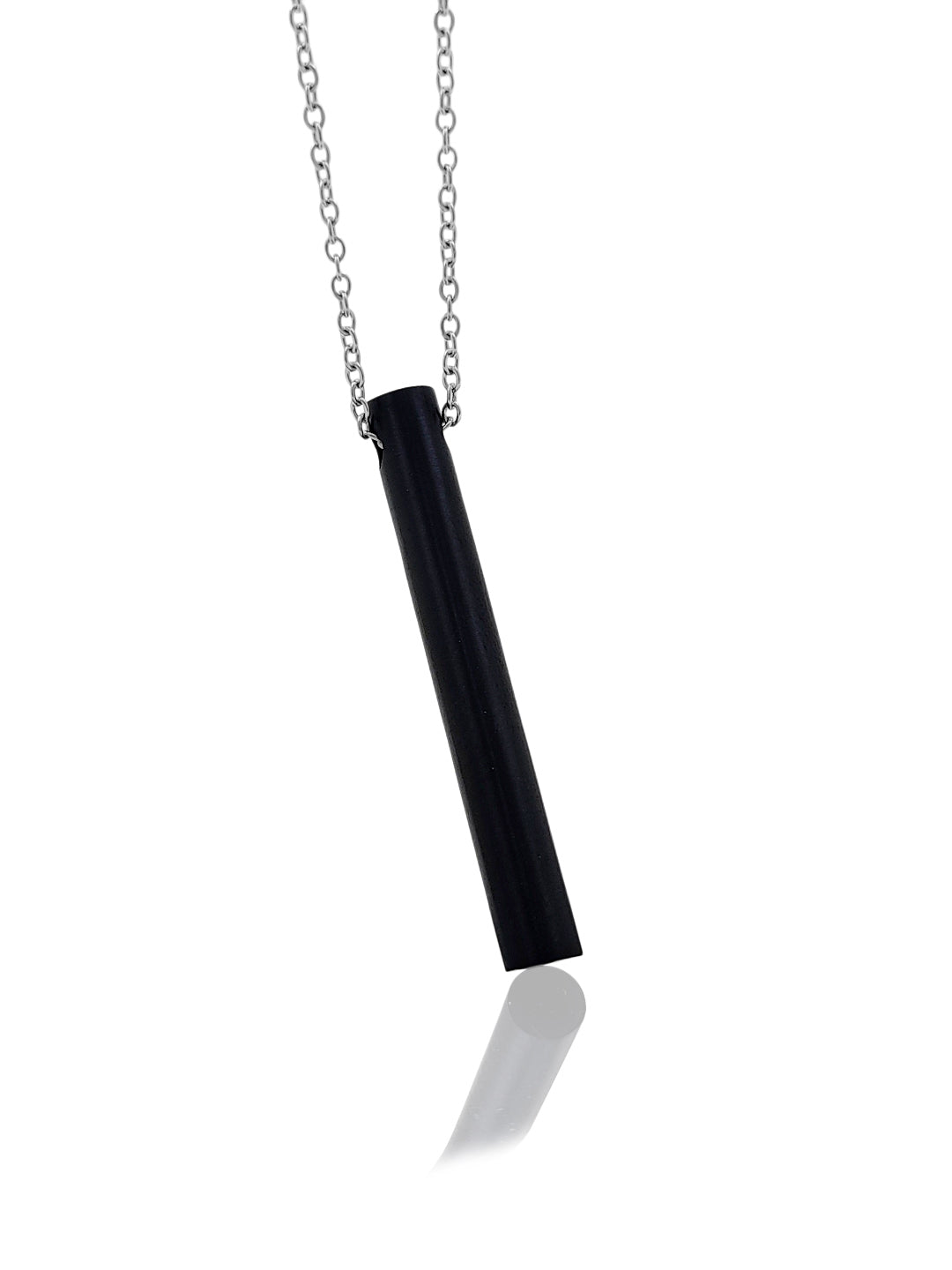 Buy The New Black Stainless Steel Round Bar Pendant adjustable Necklace chain - BestCart