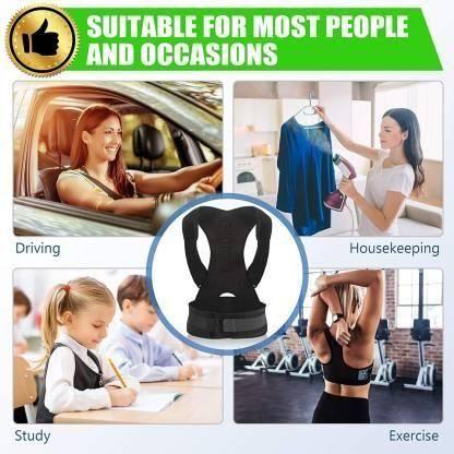 Buy The New Magnetic Therapy Posture Corrector Shoulder Belt Back PainRelief & Abdomen Support Back & Abdomen Support (Black Color) - BestCart