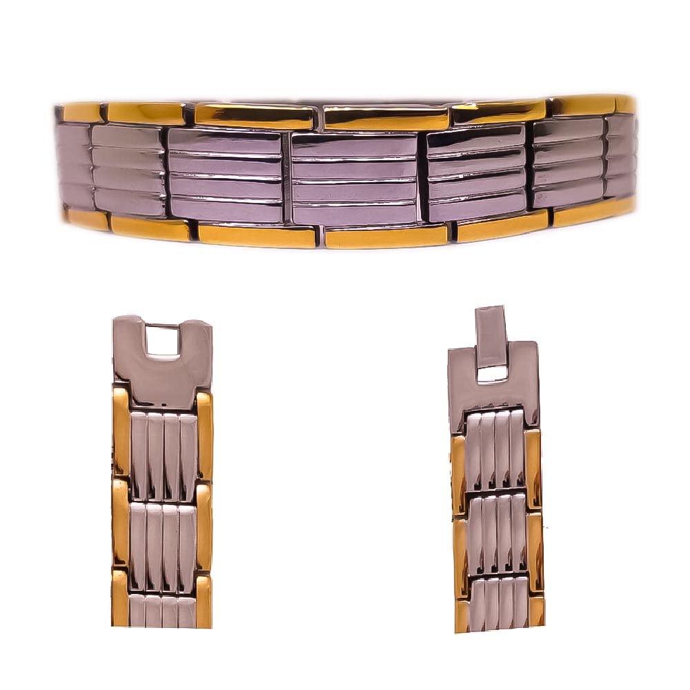 Buy The New Ultra Strength Magnetic Therapy Bio Bracelet for Boys & Men (Silver & Gold) - BestCart