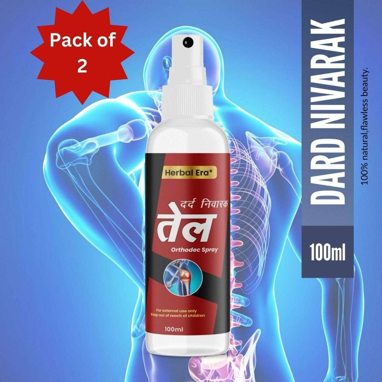 Buy The New Herbal Era Dard Nivarak Spray Tel 100ml - Natural Pain Relief Formula (Pack of 2) - BestCart