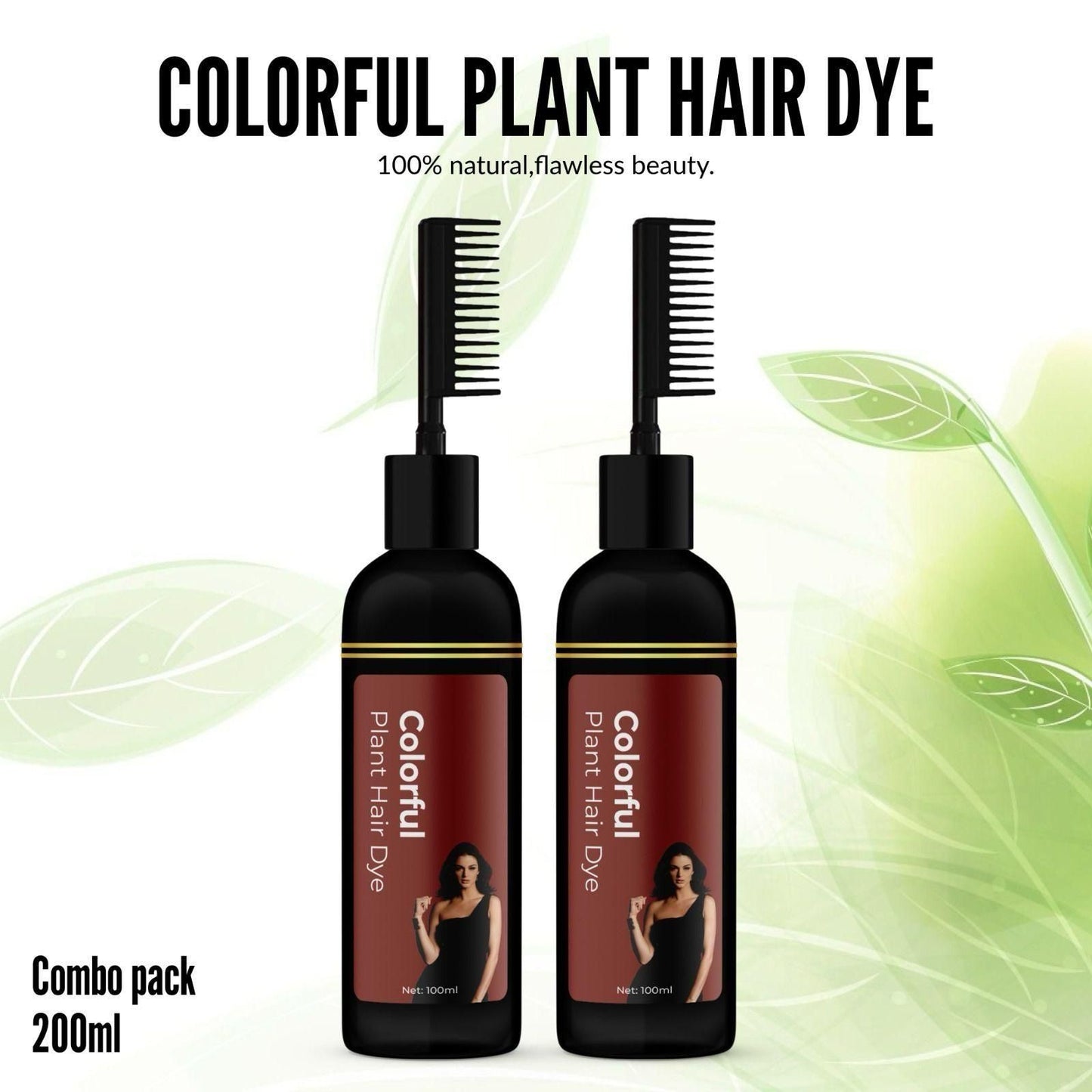 Buy The New Revitalize Your Hair with Colorful Plant Hair Dye 100ml Comb Shampoo (Pack of 2) - BestCart