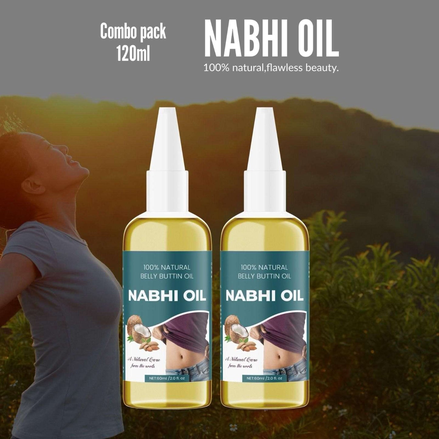 Buy The New Natural Belly Buttin Oil Nabhi Oil 60ml (Pack Of 2) - BestCart