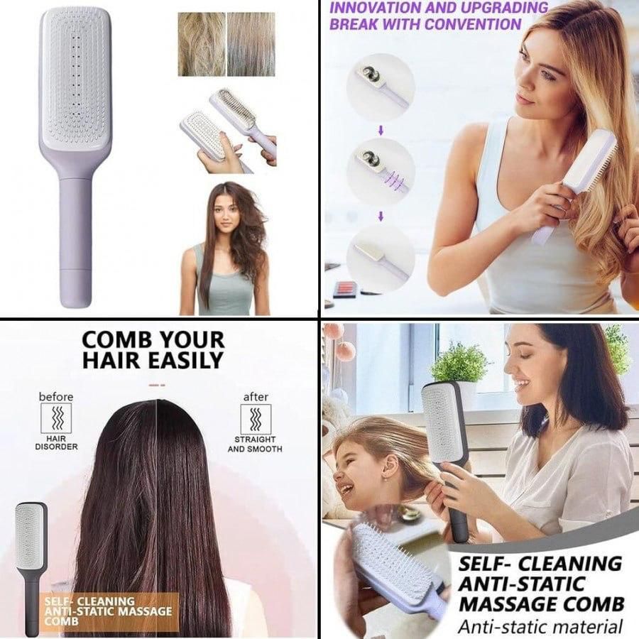 Buy The New Self-cleaning Anti-static Massage Comb for Adults and Kids - BestCart