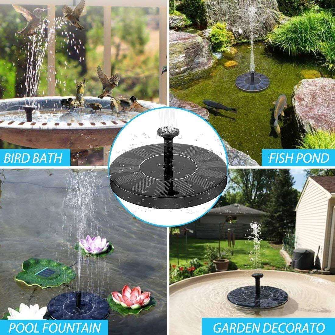 Buy The New Fountain Solar Power Floating Water Pump for Pool Pond Garden and Patio Plants Round 7V 1.4W (Black) - BestCart