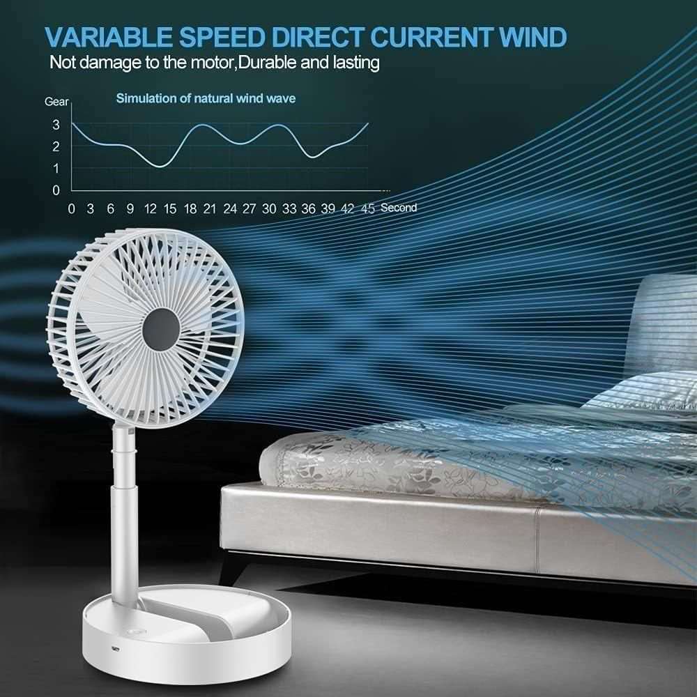 Buy The New Adjustable Height Telescopic Rechargeable Standing Fan Rechargeable Pedestal Fan - BestCart