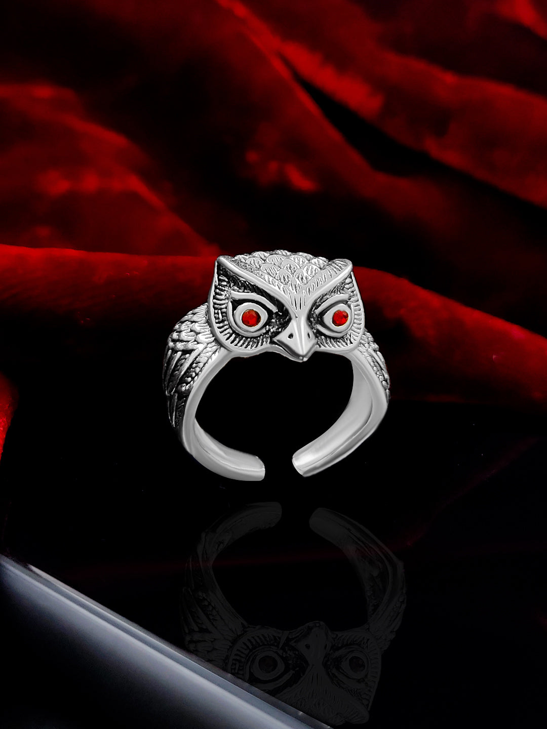 Buy The New Saizen Silver Rings for Men Owl Face Ring - BestCart