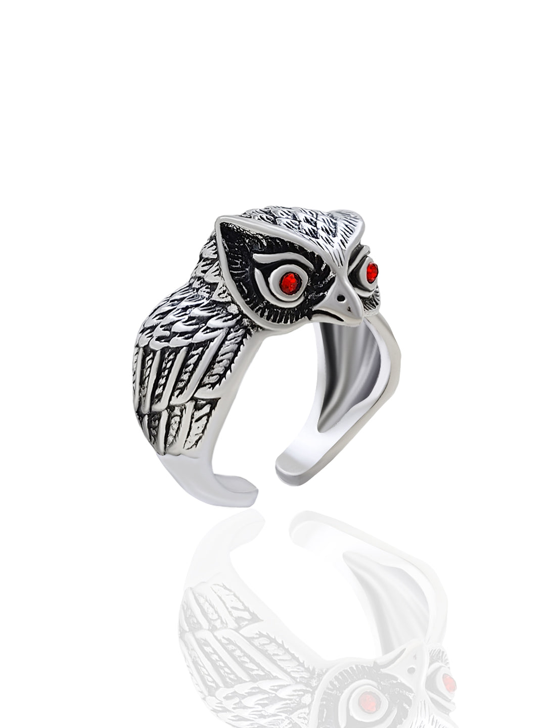 Buy The New Saizen Silver Rings for Men Owl Face Ring - BestCart