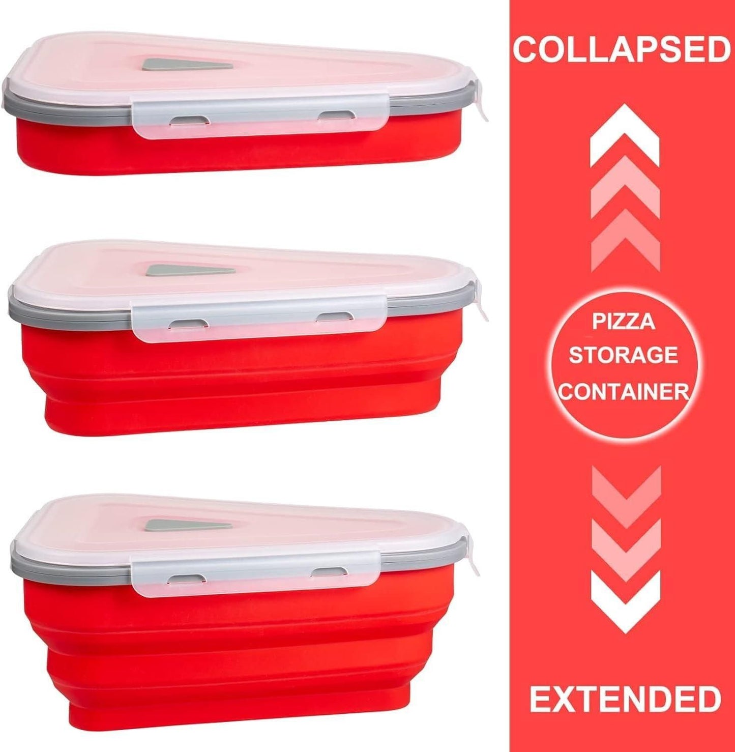 Buy The New Pizza Slice Storage Container with 5 Serving Trays - BestCart