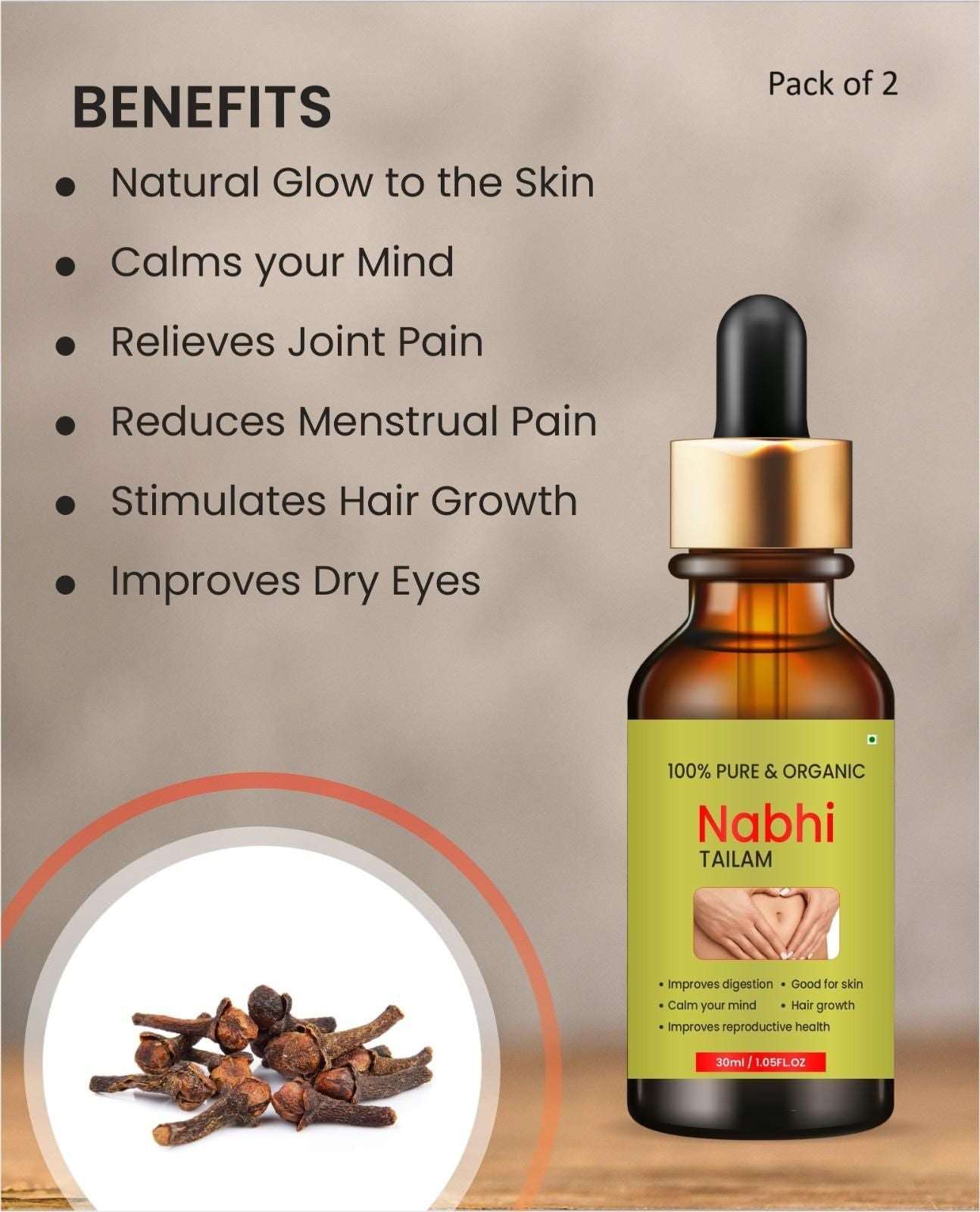 Buy The New Nabhi Touch Ayurvedic Relief Oil For Belly (Pack of 2) - BestCart