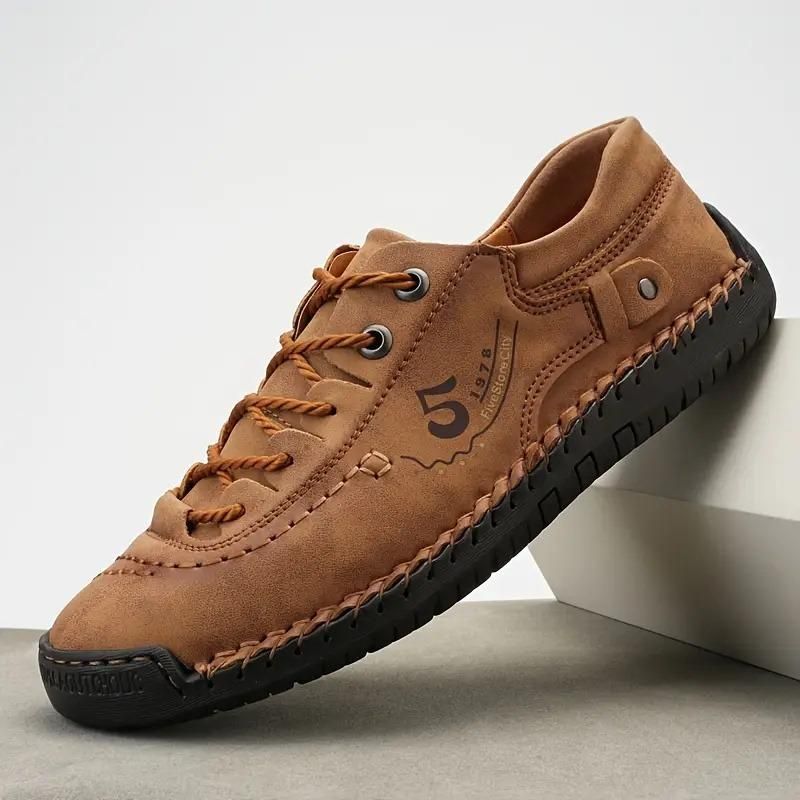 Buy The New Men's Casual Leather Tan Shoes Lightweight - BestCart